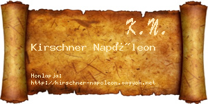 Kirschner Napóleon névjegykártya